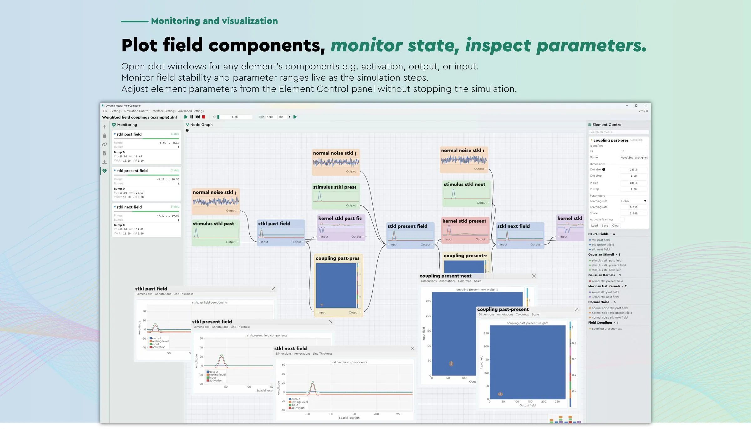 Live plotting of field activation
